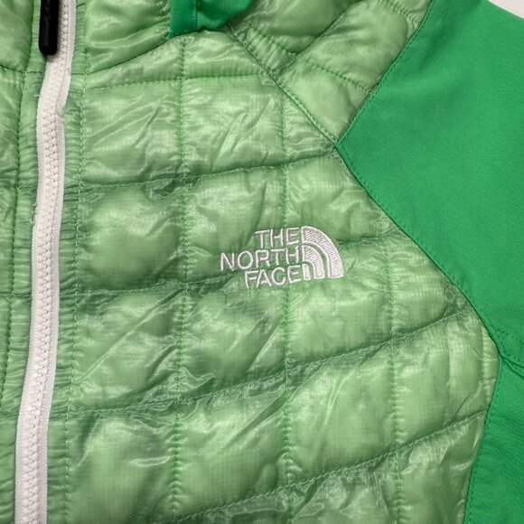 The North Face Thermoball Hybrid Hoodie Jacket Womens Small Green Puffer Light‎ - Picture 2 of 16